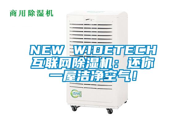 NEW WIDETECH互聯(lián)網除濕機:還你一屋潔凈空氣!